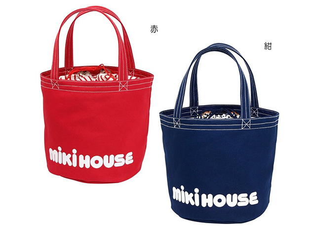 ミキハウス x キッズフォトスタジオべべ】バケツ型トートバッグ/赤・紺 