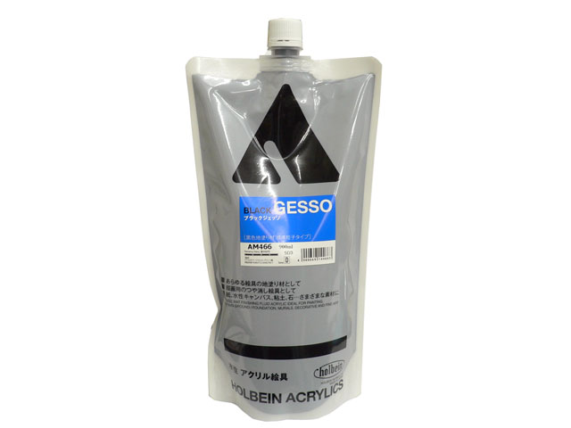 ホルベイン　ブラック ジェッソ（黒色地塗り材）　３３０ｍｌ　ポリ容器入