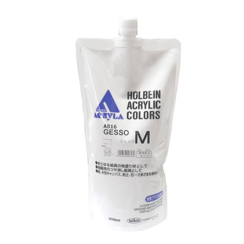 ホルベイン　アクリラメディウム　ジェッソ（Ｓ，Ｍ，Ｌ，ＬＬ）　９００ｍｌ　詰替用