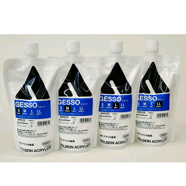 ホルベイン　アクリラメディウム　ジェッソ（Ｓ，Ｍ，Ｌ，ＬＬ）　３００ｍｌ　詰替用