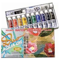 ホルベイン アクアオイルカラーデュオ エリート 12色セット／6号