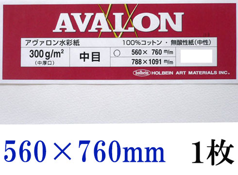 アヴァロン水彩紙  中目　３００ｇ　５６０×７６０ｍｍ　１枚組