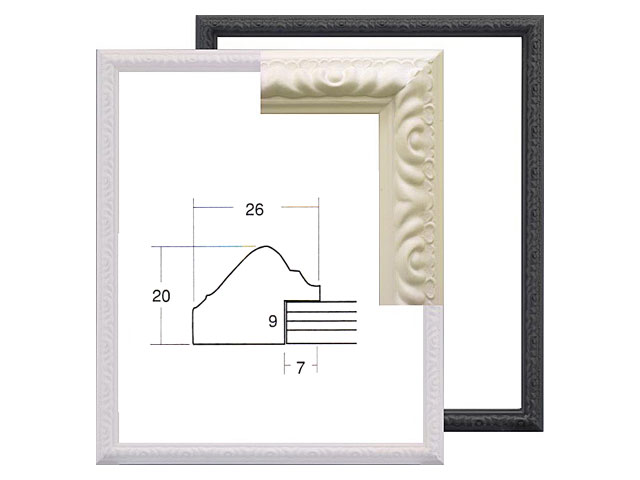 水彩、デッサン用の額 デッサン額 9784 インチ ホワイト[水彩・デッサン用額縁] 額縁画材