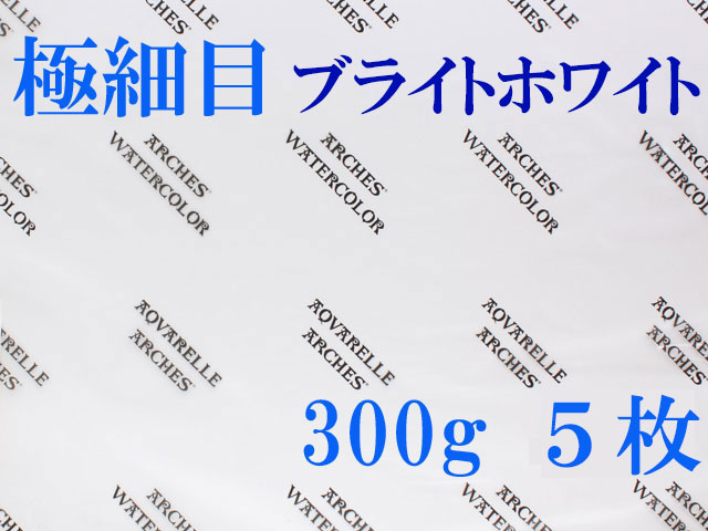 アルシュ水彩紙 ブライトホワイト　極細目　３００ｇ　５６０×７６０ｍｍ　５枚組
