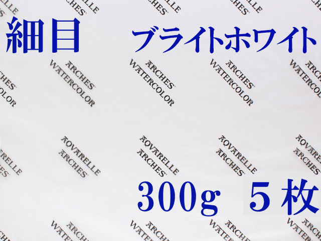 アルシュ水彩紙 ブライトホワイト　細目　３００ｇ　５６０×７６０ｍｍ　５枚組