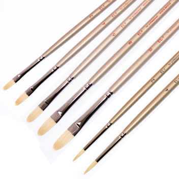 ホルベイン 油彩画筆 豚毛　EL筆７本セット（フィルバードNo.2,4,6,8,10、ラウンドNo.2,4）[ホルベイン]