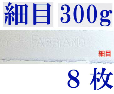 ファブリアーノ水彩紙　エキストラホワイト　細目　３００ｇ　５６０×７６０ｍｍ　８枚組