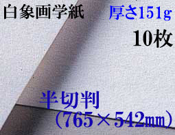 ミューズ　白象画学紙＜厚口125K＞　半切判　１０枚