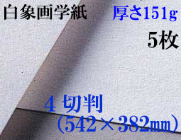 ミューズ　白象画学紙＜厚口125K＞　４切判　５枚