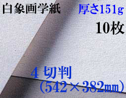 ミューズ　白象画学紙＜厚口125K＞　４切判　１０枚