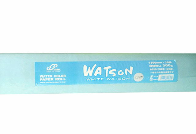 ミューズ　ホワイトワトソン水彩紙ロール（1,360mm×１０M）＜超特厚口３００ｇ＞