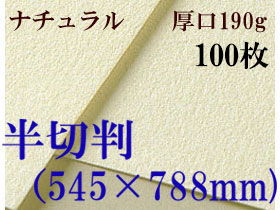 ミューズ　ナチュラルワトソン＜厚口190g＞半切判（545×788mm） １００枚