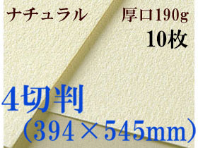 ミューズ　ナチュラルワトソン＜厚口190g＞４切判（394×545mm） １０枚