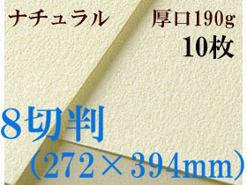 ミューズ　ナチュラルワトソン＜厚口190g＞８切判（272×394mm） １０枚