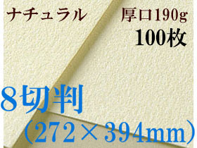 ミューズ　ナチュラルワトソン＜厚口190g＞８切判（272×394mm） １００枚