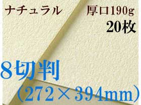 ミューズ　ワトソン水彩紙＜厚口190g＞８切判（272×394mm） ２０枚