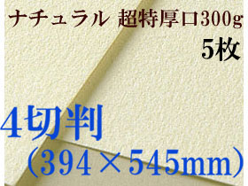 ミューズ　ナチュラルワトソン＜超特厚口300g＞４切判（394×545mm） ５枚