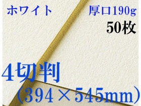 ミューズ　ホワイトワトソン＜厚口190g＞４切判（394×545mm） ５０枚