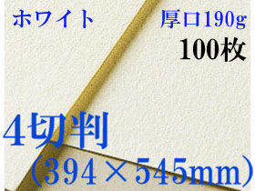 ミューズ　ホワイトワトソン＜厚口190g＞４切判（394×545mm） １００枚