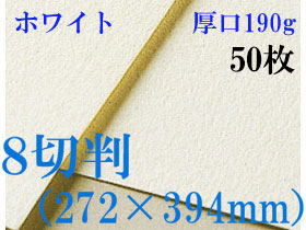 ミューズ　ホワイトワトソン＜厚口190g＞８切判（272×394mm） ５０枚