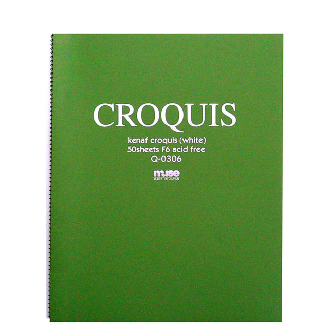 ミューズ クロッキーブック Q 0306 ｆ６号 ホワイト 表紙 深緑 額縁画材ドットコム