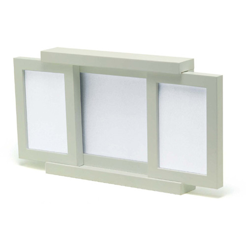 ナチュラルフォトフレーム SD3057WH スライド式、左右Ｌ判中央キャビネ[ラーソンジュール]