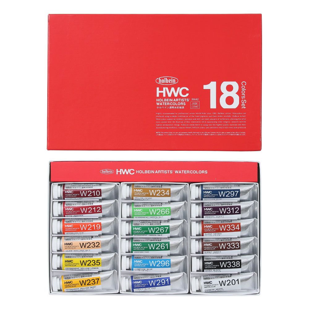 ホルベイン透明水彩絵具 ２４色セット ５号チューブ（１５ｍｌ） W442