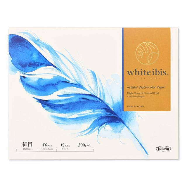 ホワイトアイビス水彩紙　ブロック WIBH-F6 細目（厚さ300ｇ） Ｆ６ 　[スケッチブック]