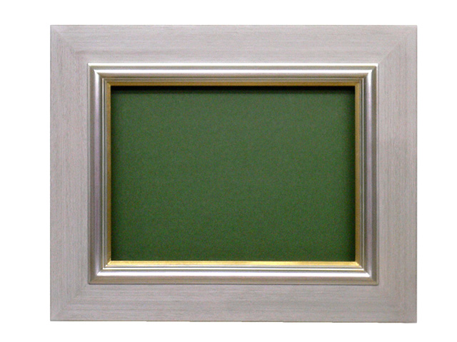 【同志舎　油絵用額縁】油彩額 吉野（銀＋木地）