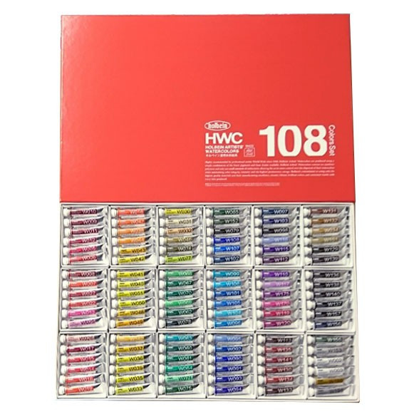 ホルベイン・透明水彩絵具　１０８色セット　２号チューブ
