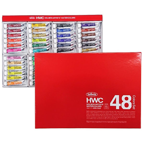 ホルベイン・透明水彩絵具　４８色セット　２号チューブ
