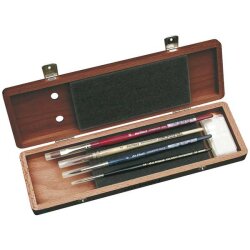 da Vinci ダヴィンチ 水彩画筆 5280-0 木箱入セット（ウォルナットカラー）