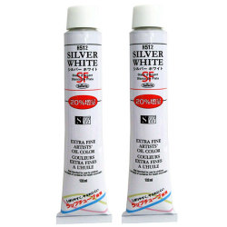 【２本組】２０％増量！シルバーホワイト H512　２０号チューブ　１３２ｍｌ [ホルベイン油絵具]