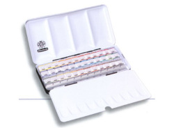 ホラダム 固形水彩絵具 ハーフパン36色 2面パレット・メタルケース