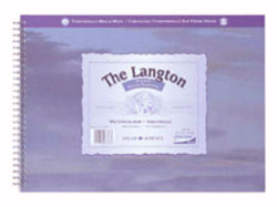 ラングトン水彩紙 ｆ３ スパイラル綴じ 荒目 厚さ300g パルプ100 12枚入 スケッチブック 額縁画材ドットコム