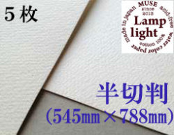 ランプライト水彩紙　半切判（545×788mm） 厚さ300g　５枚