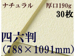【送料無料】ミューズ　ナチュラルワトソン水彩紙＜厚口190g＞四六判（1,091mm×788mm） ３０枚