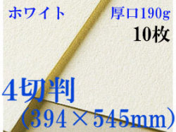 ミューズ　ホワイトワトソン＜厚口190g＞４切判（394×545mm） １０枚
