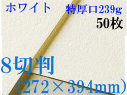 ミューズ　ホワイトワトソン＜特厚口239g＞８切判（272×394mm） ５０枚