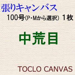 100号張りキャンバス1枚　麻100%　桐木枠　アクリル・油絵兼用　中目 ゆめ画材 限定 張りキャンバス F100 麻100％ 中目 油彩