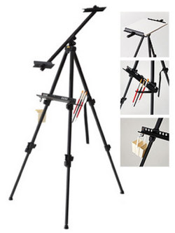 ターレンス水平メタルイーゼル3段ブラック TME-3FN 額縁画材ドットコム 