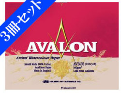 【お得な３冊セット】アヴァロン水彩紙 AVB-F4 ブロック 中目 12枚入[スケッチブック]　３冊