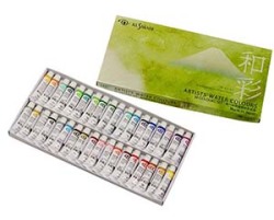 クサカベ水彩絵具 和彩36色セット 和彩NW-36 （2号チューブ） 額縁