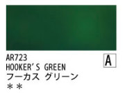 AR723 フーカスグリーン 120ml[オーロラ アクリル絵具（ホルベイン ）]