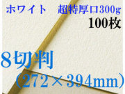 ミューズ　ホワイトワトソン＜超特厚口300g＞８切判（272×394mm） １００枚