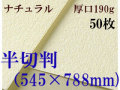 ミューズ　ナチュラルワトソン＜厚口190g＞半切判（545×788mm） ５０枚