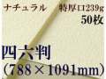 ミューズ　ナチュラルワトソン＜特厚口239g＞四六判（1,091mm×788mm） ５０枚