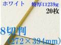 ミューズ　ホワイトワトソン水彩紙＜特厚口239g＞８切判（272×394mm） ２０枚 中目