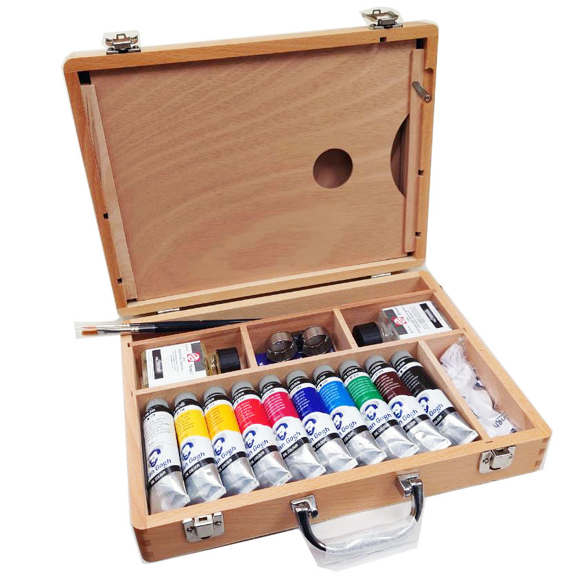 ヴァンゴッホ油絵具 デラックス木箱セット １０色（４０mlチューブ）