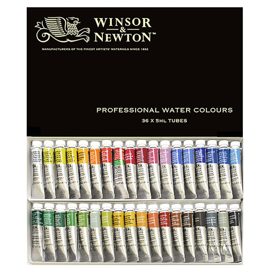 ウィンザー＆ニュートン 水彩絵 具 ３６色セット （5mlチューブ ）